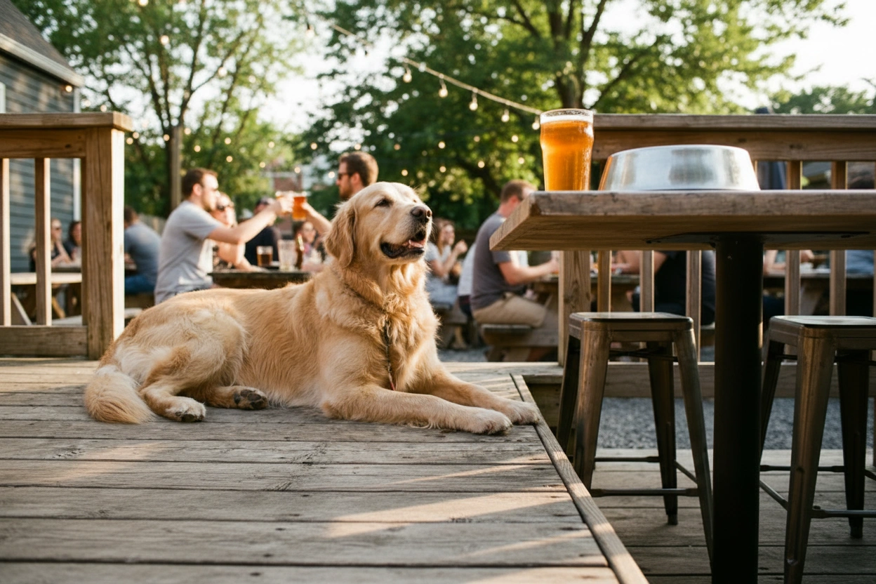 Pub - Pints and puppuccinos after the park.